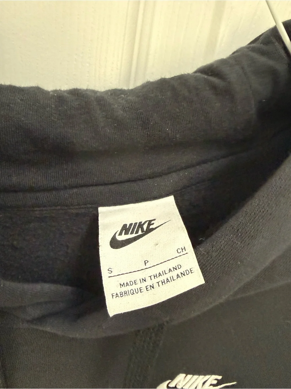 Nike Men's Pullover Hoodie with White Swoosh |  Black | Small